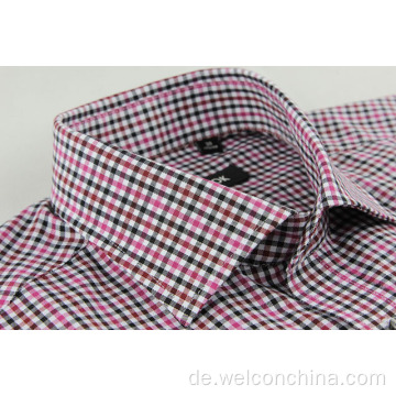 Kontrastfarbe Slim Fit Red Checked Men Hemd Hemd